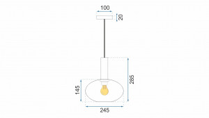 PENDUL TRANSPARENT APP463-1CP, 24.5x14.5 cm, TRANSPARENT, DIN STICLA SI METAL, STIL MODERN, TU - Img 6