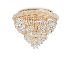 PLAFONIERA DUBAI PL24, AURIU, DIN CRISTAL, STIL CLASIC