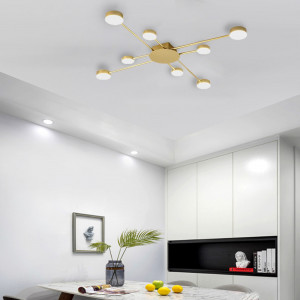 PLAFONIERA GOLD 8 LED, APP524-8C, 91x91 cm, AURIU, DIN OTEL DE INALTA CALITATE, STIL MODERN, TU - Img 4