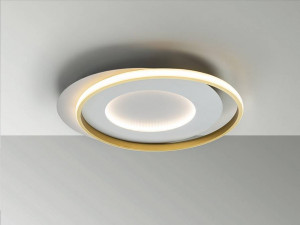 PLAFONIERA LIMBOS, 58 CM, ALB/AURIU/OPAL, DIN METAL, ALUMINIU SI SILICON, STIL MODERN - Img 2