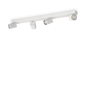 PLAFONIERA RUDY PL4 SQUARE, ALB, DIN ALUMINIU, STIL MODERN