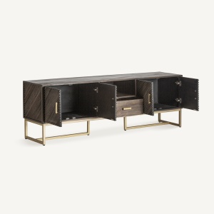PROMOTIE!!!!! COMODA TV KRAJ 200CM, DIN LEMN DE MANGO SI METAL, DESIGN CONTEMPORAN, VICAL HOME - Img 3