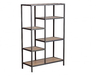 RAFT/ORGANIZATOR COSTA B, STEJAR/NEGRU MAT, DIN PLACA LAMINATA SI METAL, STIL MODERN, SIGNAL - Img 3
