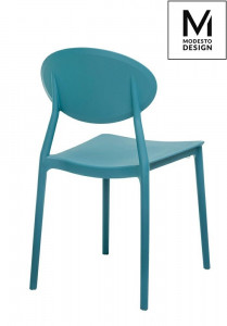 SCAUN ALBASTRU/TURCCOAZ DIN POLIPROPILENA FLEX STIL MODERN - Img 2