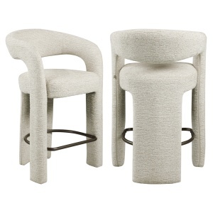 SCAUN BAR, DIN METAL/LEMN SI TEXTIL, CULOARE BEJ NATUR, RICHMOND INTERIORS - Img 3
