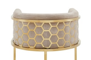 SCAUN BAR, ELEGANCE 180CM, DIN CATIFEA SI METAL, CULOARE BEJ, ARTIM GROUP SELECTION - Img 2