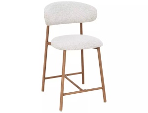 SCAUN BAR ELTON H2, BEJ DESCHIS 255/STEJAR, TAPITERIE DIN TEXTIL SI PICIOARE DIN METAL, STIL MODERN - Img 1
