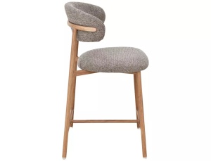 SCAUN BAR ELTON H2, CAPPUCCINO 256/STEJAR, TAPITERIE DIN TEXTIL SI PICIOARE DIN METAL, STIL MODERN - Img 2