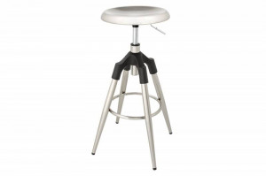 SCAUN BAR, INDUSTRIAL 80CM, REALIZAT DIN METAL ARGINTIU, TELESCOPIC