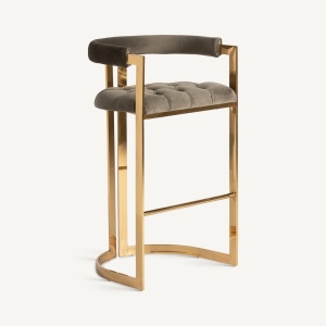 SCAUN BAR MONDSEE 93CM, DIN OTEL INOXIDABIL, TEXTIL SI LEMN, VICAL HOME