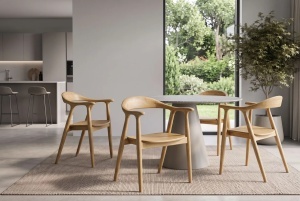 SCAUN BESTSELLER, KENNEDY, CU BRATE, REALIZAT DIN LEMN DE PIN, CULOARE NATUR, INVICTA INTERIOR - Img 4