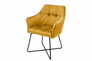 SCAUN CU BRATE, LOFT, CATIFEA GALBEN MUSTAR, COD 39529, STIL LOFT - Img 3