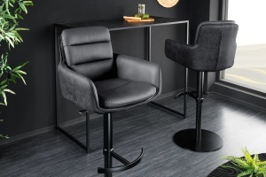 SCAUN DE BAR, BIG GEORGE, PIELE, MICROFIBRA SI METAL, CULOARE ANTRACIT, ARTIM GROUP SELECTION - Img 5