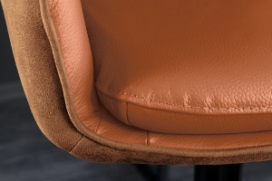 SCAUN DE BAR, BIG GEORGE, PIELE, MICROFIBRA SI METAL, CULOARE CONIAC, ARTIM GROUP SELECTION - Img 4