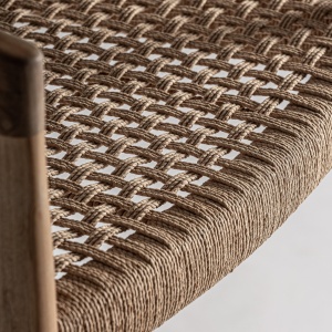 SCAUN DE BAR CAEN 101CM, DIN LEMN DE TEC SI FIBRE NATURALE, ASPECT COLONIAL, VICAL HOME - Img 6