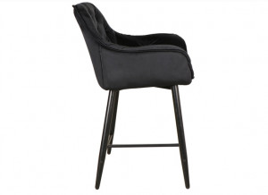 SCAUN DE BAR CHERRY H-2, NEGRU BLUVEL 19/NEGRU MAT, TAPITERIE DIN CATIFEA SI METAL, STIL MODERN - Img 2