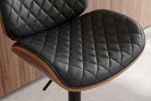 SCAUN DE BAR CHICAGO ROTATIV, DIN METAL, FURNIR SI PIELE ECO, CULOARE MARO/NEGRU, INVICTA INTERIOR - Img 12