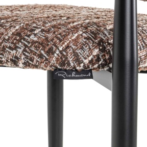 SCAUN DE BAR DANTES, 214152, CONFECTIONAT DIN POLIESTER, METAL SI SPUMA, MARON/NEGRU, STIL MODERN - Img 4