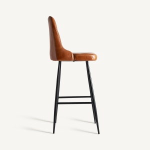 SCAUN DE BAR DEXTER 108CM, DIN METAL SI PIELE NATURALA, STIL VINTAGE, VICAL HOME - Img 3