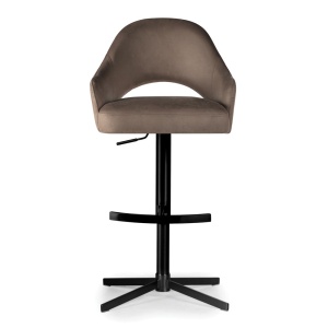 SCAUN DE BAR, GODA SUPREME CROSS, BEJ/NEGRU, TAPITERIE DIN TEXTIL, SPUMA, ARCURI SI METAL, STIL MODERN - Img 2