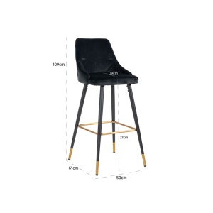 SCAUN DE BAR, IMANI S4476 Quartz Black 800/AURIU, CONFECTIONAT DIN 100% POLIESTER SI METAL, RICHMOND INTERIORS - Img 3