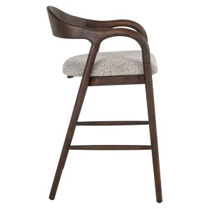 SCAUN DE BAR MIHARA MOCCA FANCY, 214171, CONFECTIONAT DIN POLIESTER, LEMN MASIV SI SPUMA, MOCA/MARO, STIL MODERN - Img 3