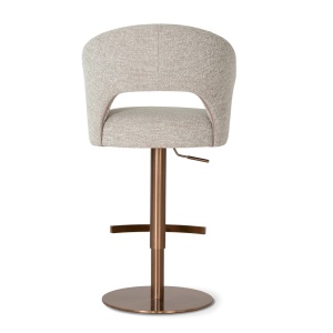 SCAUN DE BAR PIVOTANT, INES SUPREME PUMP, MARO AURIU/CREM, TAPITERIE DIN TEXTIL, SPUMA, ARCURI SI METAL, STIL MODERN - Img 4