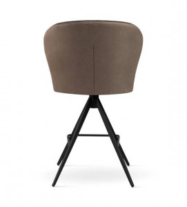 SCAUN DE BAR PIVOTANT SHELLY SUPREME TWIST, 70 CM, BEJ INCHIS/NEGRU, TAPITERIE DIN CATIFEA SI PICIOARE DIN METAL,STIL MODERN - Img 3