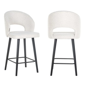 SCAUN DE BAR SAVOY WHITE BOUCLE S4561, CONFECTIONAT DIN SPUMA, LEMN SI 100% POLIESTER, RICHMOND INTERIORS
