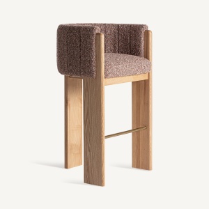 SCAUN DE BAR SERNIER 98CM, DIN LEMN, METAL SI TEXTIL, STIL MODERN, VICAL HOME