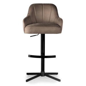 SCAUN DE BAR, TULIP SUPREME CROSS, BEJ/NEGRU, TAPITERIE DIN TEXTIL, SPUMA, ARCURI SI METAL, STIL MODERN - Img 2
