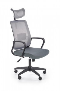 SCAUN DE BIROU ARSEN, GRI/NEGRU, TAPITERIE DIN STOFA/PLASA SI PICIOARE DIN METAL, STIL MODERN