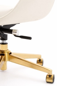SCAUN DE BIROU DE LUX, ARTIM ADMIRAL, REALIZAT PIELE ECO DE CALITATE SI METAL, CULOARE ECRU/AURIU, STIL MODERN - Img 9