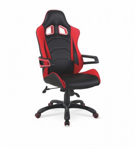 SCAUN DE BIROU DORADO NEGRU/ROSU STIL MODERN HALMAR