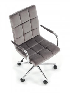 SCAUN DE BIROU GONZO 4, GRI/CROM, TAPITERIE DIN CATIFEA SI PICIOARE DIN METAL, STIL MODERN - Img 3