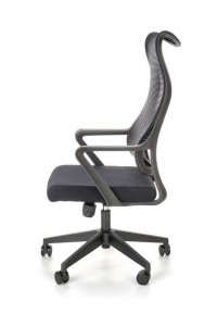 SCAUN DE BIROU LORETO, NEGRU/NEGRU, TAPITERIE DIN TEXTIL/PLASA SI PICIOARE DIN METAL, STIL MODERN - Img 2
