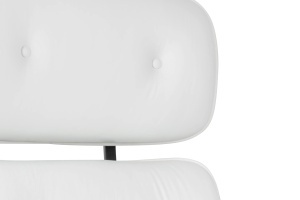 SCAUN DE BIROU LOUNGE, PIELE NATURALA ITALIANA SI LEMN DE NUC, CULOARE ALB/NUC, STIL EAMES - Img 9