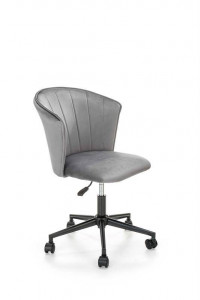 SCAUN DE BIROU PASCO, GRI/NEGRU, TAPITERIE DIN CATIFEA SI PICIOARE DIN METAL, STIL MODERN