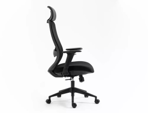 SCAUN DE BIROU PIVOTANT ERGON, NEGRU/NEGRU, TAPITERIE DIN TEXTIL SI PLASA SI PICIOR DIN PLASTIC, STIL MODERN - Img 3
