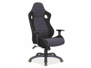 SCAUN DE BIROU PIVOTANT Q-229, GRI/NEGRU, TAPITERIE DIN STOFA SI PICIOR DIN METAL, STIL MODERN