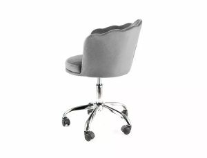 SCAUN DE BIROU PIVOTANT ROSE, GRI BLUVEL 14/CROM, TAPITERIE DIN CATIFEA SI PICIOR DIN METAL, STIL MODERN - Img 2