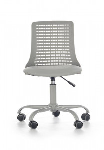 SCAUN DE BIROU PURE, GRI/GRI, TAPITERIE DIN PIELE ECOLOGICA/POLIPROPILENA SI PICIOARE DIN METAL, STIL MODERN - Img 4