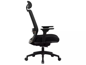SCAUN DE BIROU, Q-718H NEGRU, FUNCTIE MULTIBLOCK, CU TAPITERIE DIN TEXTIL SI PLASA SI PICIOR DIN METAL, STIL MODERN - Img 3