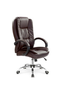 SCAUN DE BIROU RELAX, MARO/CROM, TAPITERIE DIN PIELE ECOLOGICA SI PICIOARE DIN METAL, STIL MODERN