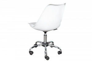 SCAUN DE BIROU, SCANDINAVIA, ALB/CROM, COD 37770, DESIGN SCANDINAV - Img 3