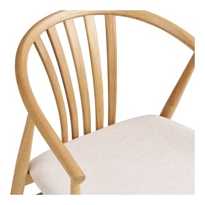 SCAUN DE SUFRAGERIE AGUSTIN, DIN LEMN SI TEXTIL, CULOARE NATUR/NISIPIU, HOUSE NORDIC - Img 6