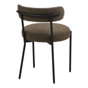 SCAUN DE SUFRAGERIE BADALONA, DIN METAL SI TEXTIL BOUCLE, CULOARE MARO/NEGRU, HOUSE NORDIC - Img 5