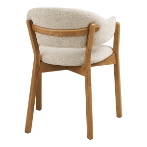SCAUN DE SUFRAGERIE DUNKIRK, DIN LEMN DE STEJAR SI TEXTIL, CULOARE NATUR/BEJ, HOUSE NORDIC - Img 5