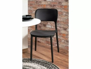 SCAUN DE TERASA TIMO, NEGRU, DIN POLIPROPILENA, STIL MODERN - Img 2