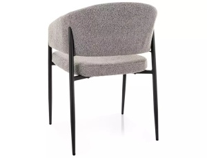 SCAUN DINING AKITA, GRI 232/NEGRU MAT, TAPITERIE DIN TEXTIL SI PICIOARE DIN METAL, STIL MODERN - Img 2